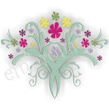 Mod Pow Flower Spring Wedding Bouquet- Instant Email Delivery Download Machine embroidery design