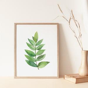 Watercolour Fern Print - Botanical Art Print - Watercolour Leaf - Leaf Wall Art - Fern Painting - Green Leaf Art Print - Flowerhint