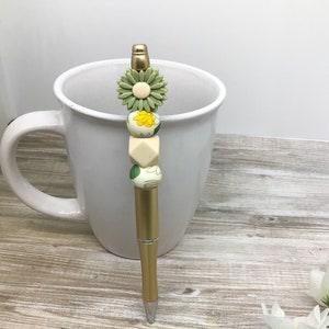 Flower Pen || Silicone Bead Pen with Daisy and Boho flower beads || Beaded a pen || Back to School Pen - Flowerhint