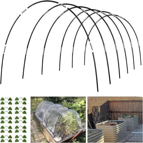 Garden Greenhouse Hoops Grow Tunnel, 6 Sets of 7FT Garden Hoops for Raised Beds, - Flowerhint